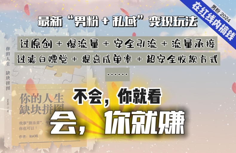 2024，“男粉+私域”还是最耐造、最赚、最轻松、最愉快的变现方式-逍遥资源网