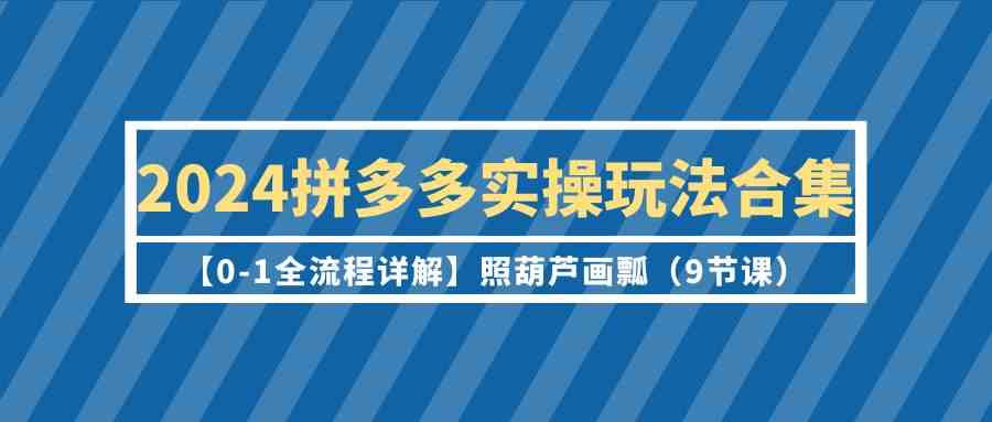 2024拼多多实操玩法合集【0-1全流程详解】照葫芦画瓢（9节课）-逍遥资源网