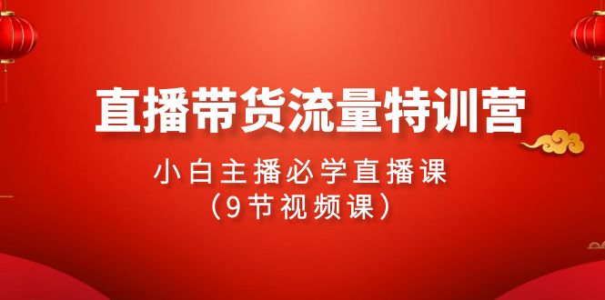 2024直播带货流量特训营，小白主播必学直播课（9节视频课）-逍遥资源网