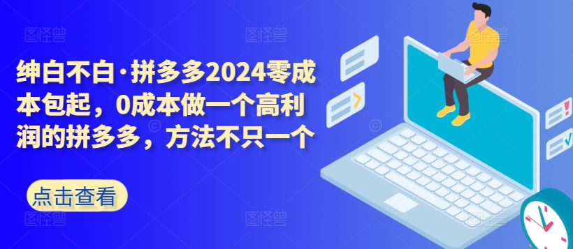 拼多多2024零成本包起，0成本做一个高利润的拼多多，方法不只一个-逍遥资源网