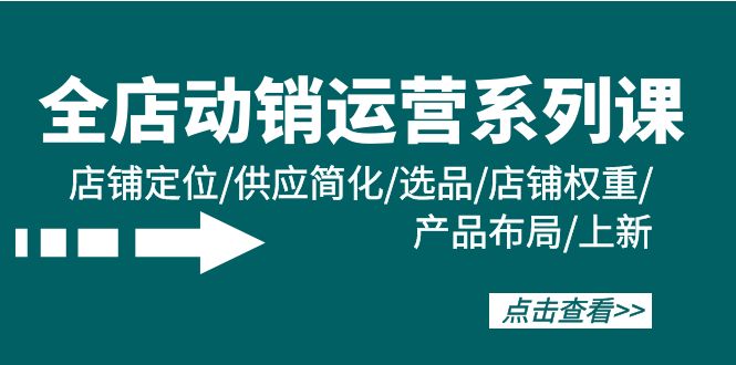 全店·动销运营系列课：店铺定位/供应简化/选品/店铺权重/产品布局/上新-逍遥资源网